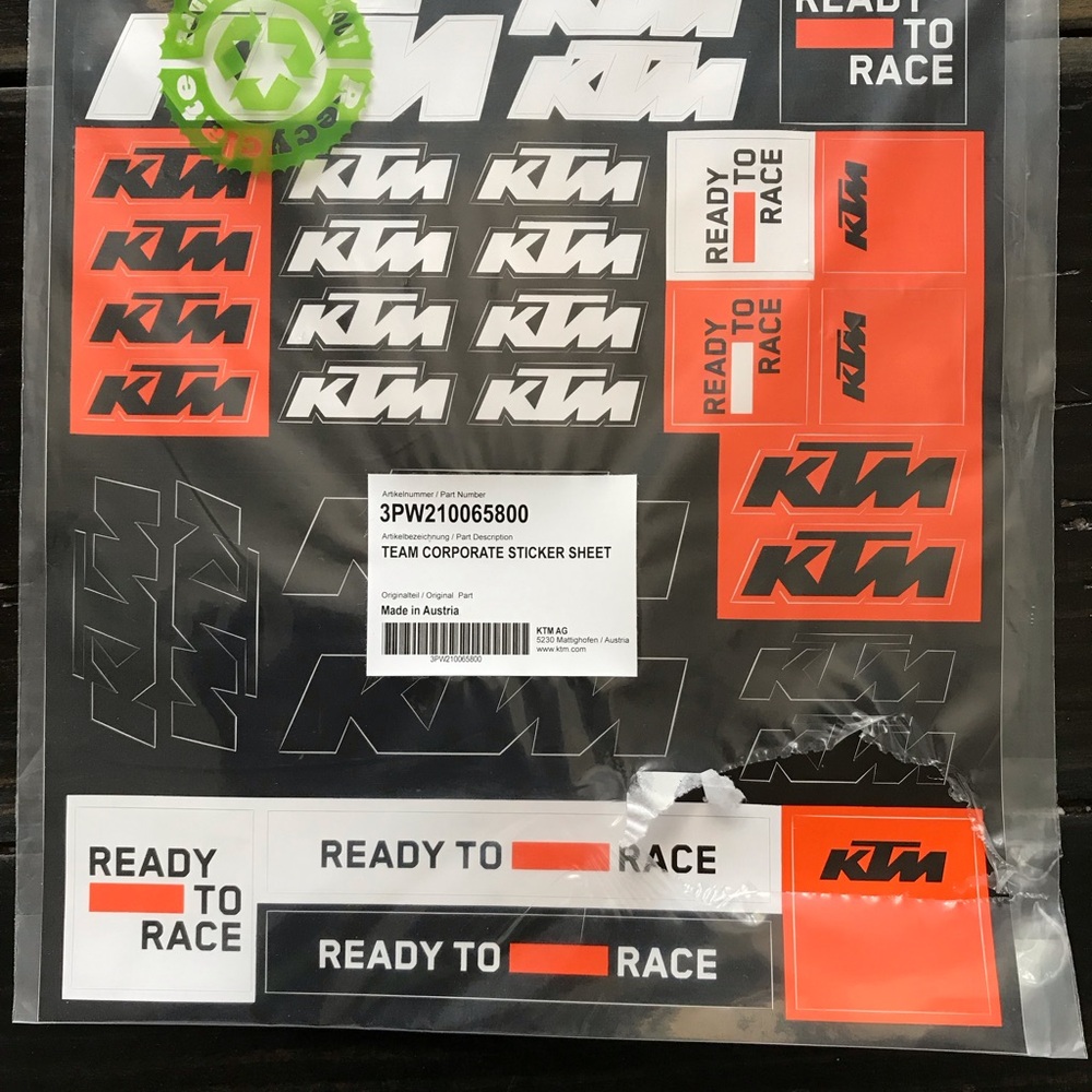 KTM Team Racing Corporate Sticker Sheet - Picture 5 of 5